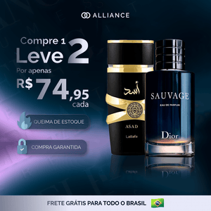 Kit 2 Perfumes Importados - Árabe Lattafa ASAD + Sauvage (100ml) - [JANEIRO BLACK]