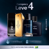 Combo 4 Perfumes Masculinos Importados (100ml) - 1 million, 212 vip, sauvage, bleu [QUEIMA DE ESTOQUE]